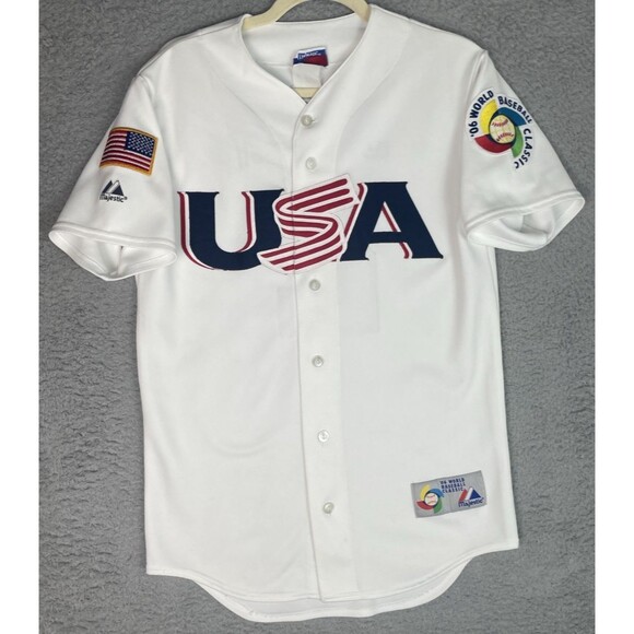 VTG Majestic Authentic Jersey Derek Jeter #2 Team USA 2006 WBC Mens 38 S/M White - Picture 5 of 10
